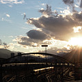 Sun sets over the tracks